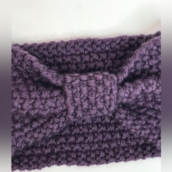 Knotted Bow Knit Headband Purple One Size - Picture 6 of 15